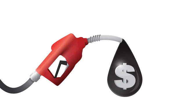 Benzinpumpe und Dollarzeichen Illustration Design — Stockfoto