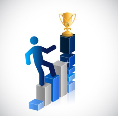 iş grafiği. zirveye tırmanıyor. illüstrasyon