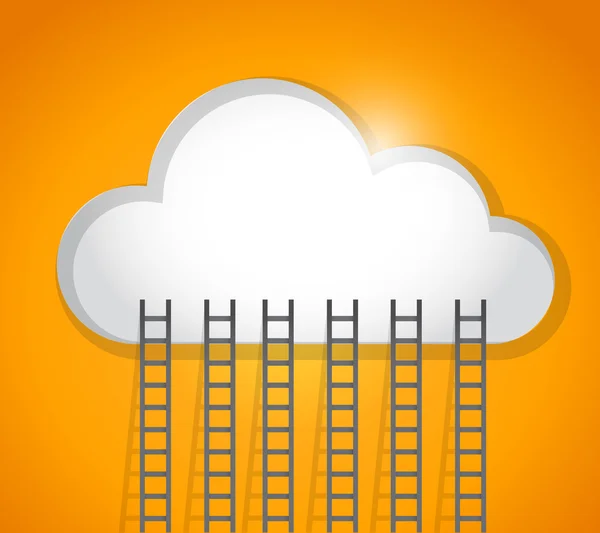 Cloud and ladders illustration design — Stock Photo, Image