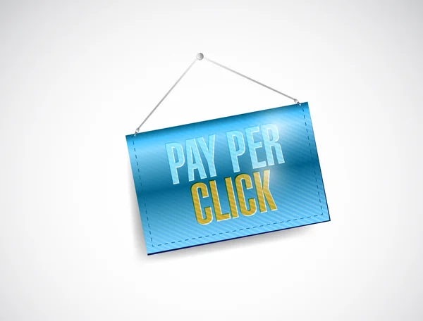 Pay per click hanging banner — Stock Photo, Image