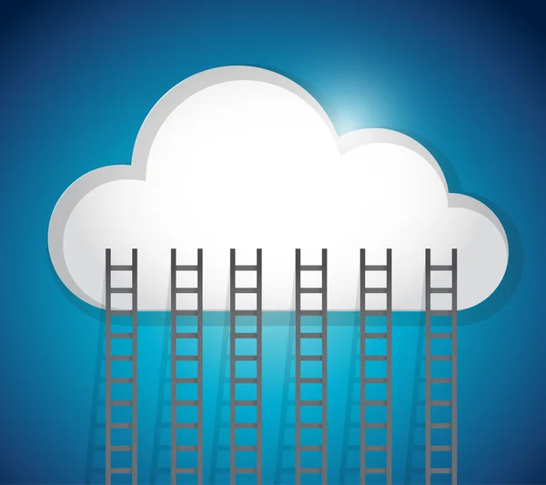 Cloud and ladders illustration design — Stock Photo, Image