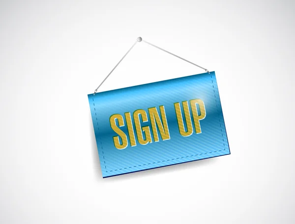 Sign up hanging banner illustration design — Stock Photo, Image