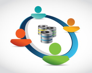 insanlar sunucu döngüsü ağ illüstrasyon tasarımı