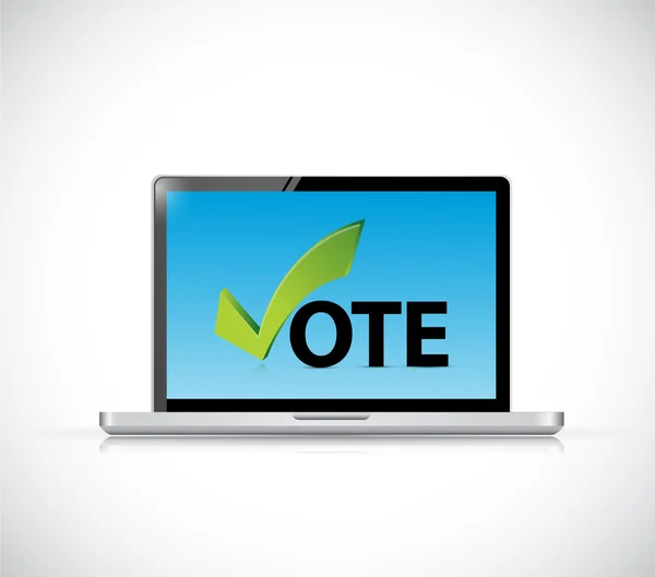 Ψηφοφορία σε απευθείας σύνδεση υπολογιστή σχεδιασμό εικονογράφηση έννοια — Φωτογραφία Αρχείου