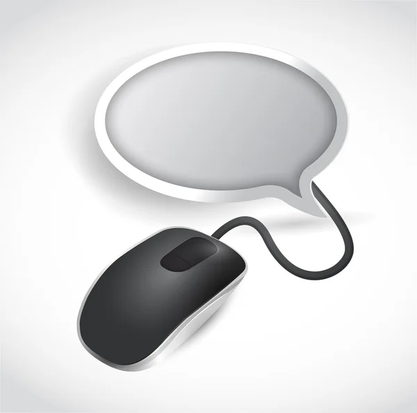 Ratón y burbuja del habla. diseño de ilustración — Foto de Stock