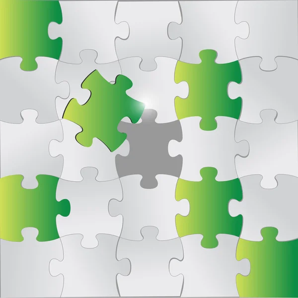 Green and grey puzzle pieces illustration — Stock Photo, Image