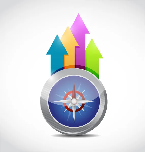 Kompass och business pilar illustration design — Stockfoto