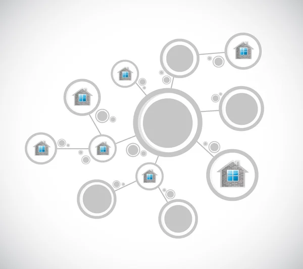 Home diagramma disegno illustrazione della rete — Foto Stock