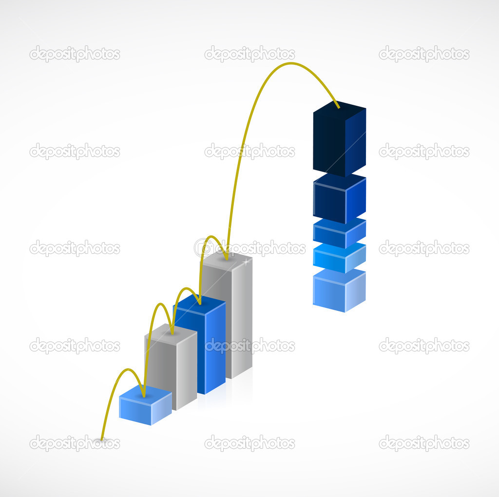 business graph jump illustration design