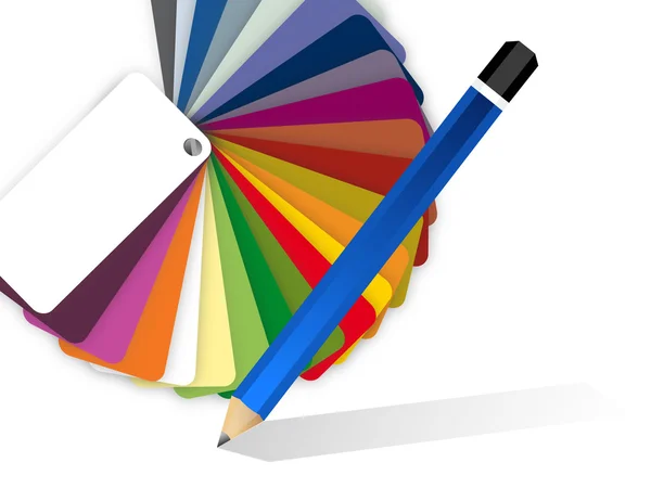 Dessin crayon et palette de couleurs illustration — Photo