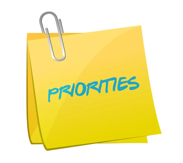 Priorities post message illustration design — Stock Photo, Image