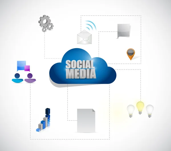 Social media connection network illustration — Stock Photo, Image