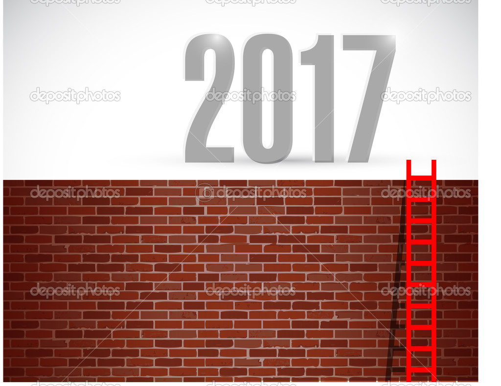 ladder to year 2017. illustration design