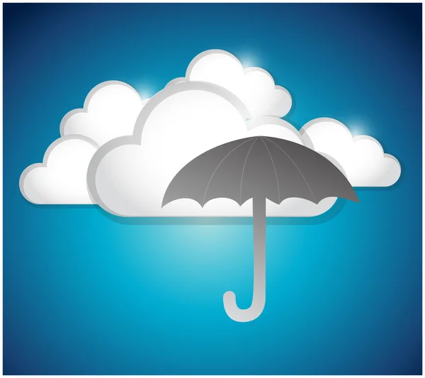 Wolken und Regenschirm Illustration Design — Stockfoto