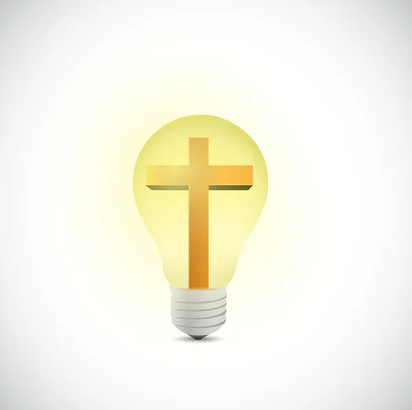 Cross and light bulb illustration design — Stock Photo, Image