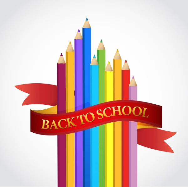 Back to school colors ribbon illustration design — Stock Photo, Image