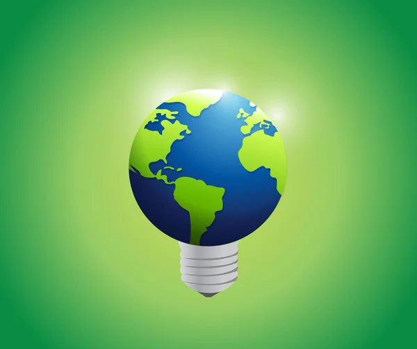 Globe and light bulb illustration design — Stock Photo, Image