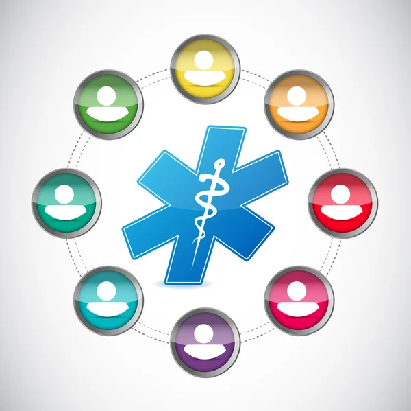 Medische diversiteit mensen netwerk illustratie — Stockfoto