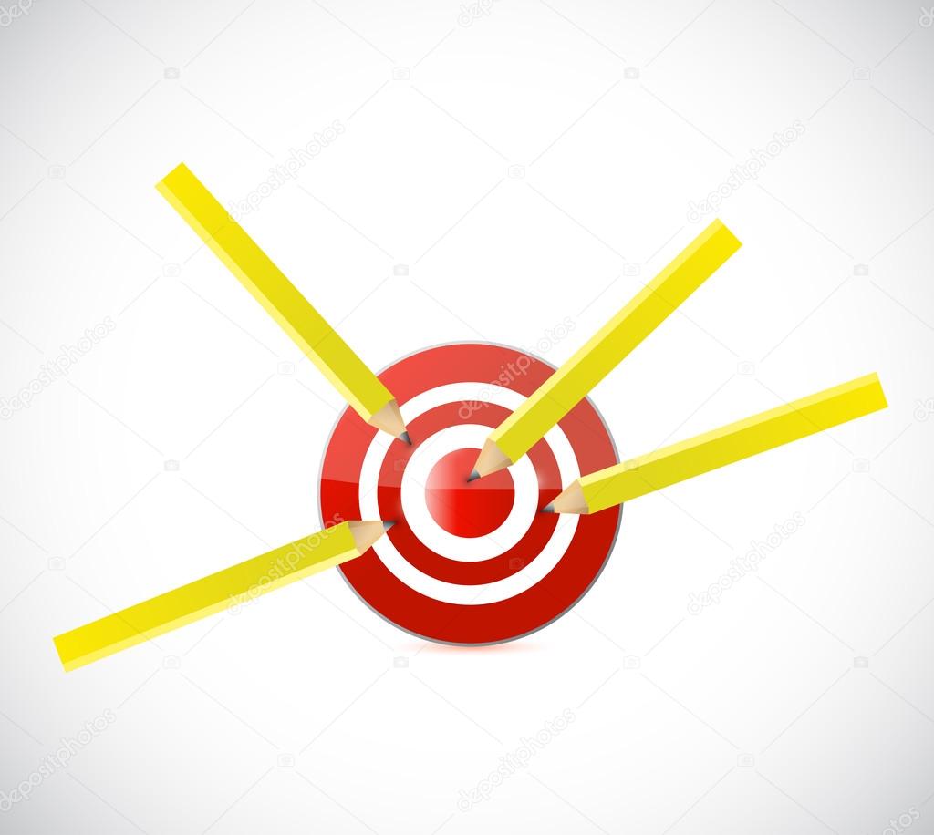 pencil target darts illustration design