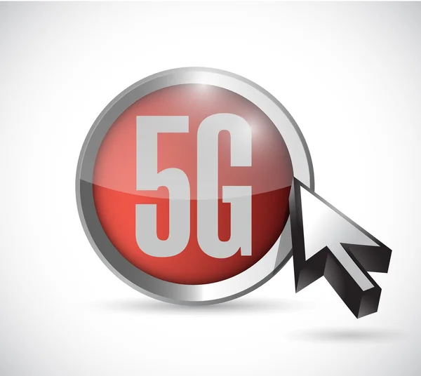 5g roter Knopf Illustration Design — Stockfoto