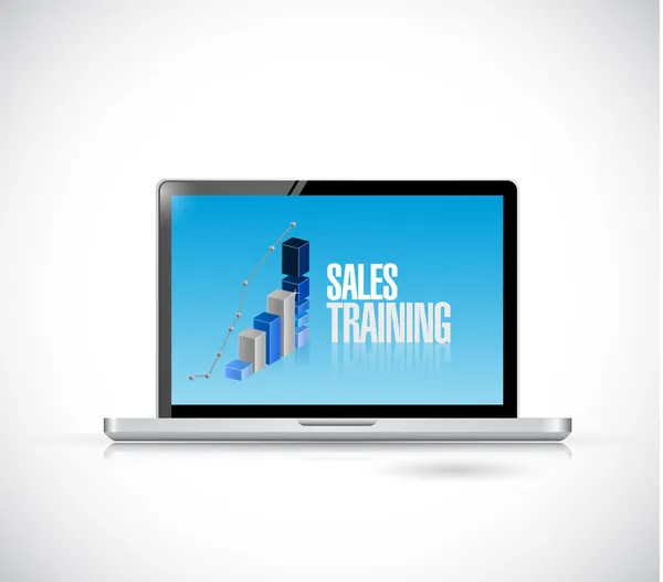 Computer sales training illustration design — Stock Photo, Image