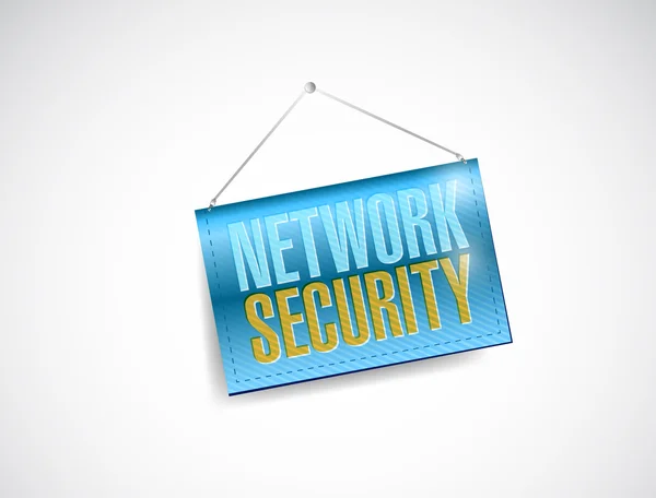 Network security hanging banner illustration — Stock Photo, Image