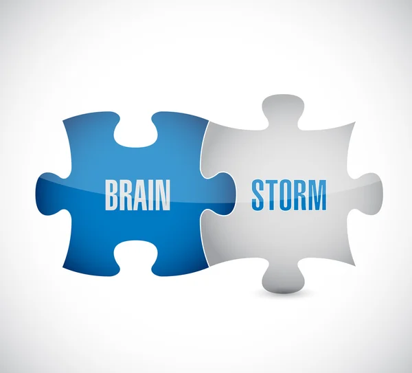 Brainstorm puzzle pezzi illustrazione design — Foto Stock