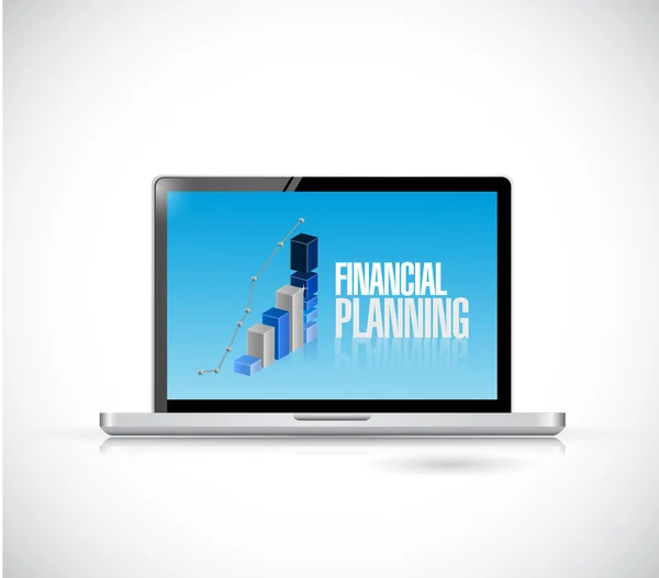 Laptop finansiell planering illustration design — Stockfoto
