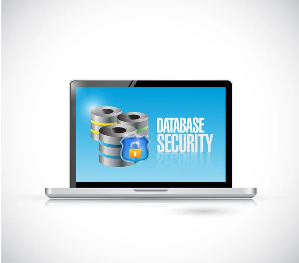 Database security laptop message illustration — Stock Photo, Image