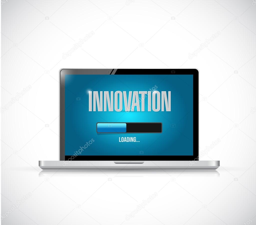 laptop innovation loading bar illustration design