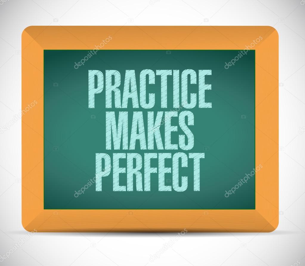 practice makes perfect message illustration