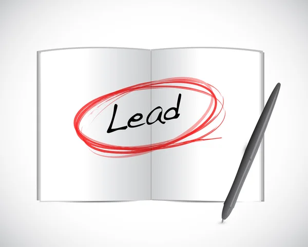 Lead book word selection illustration design — Stock Photo, Image