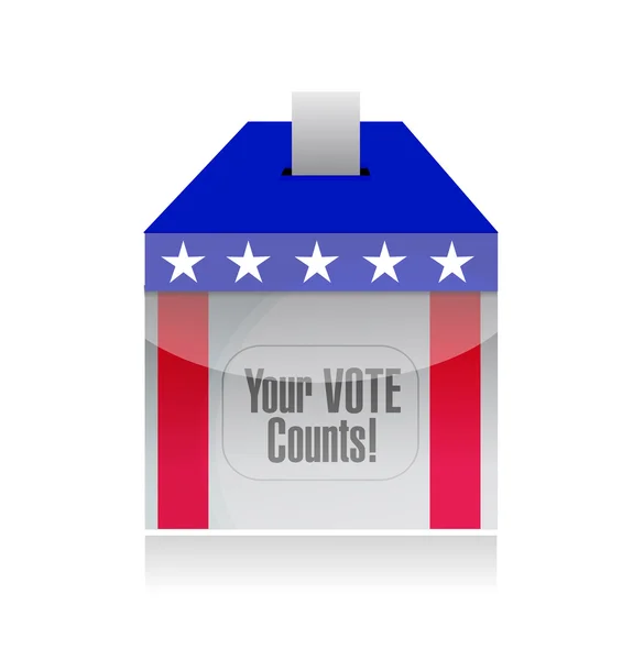 Η ψήφος σας μετράει ψηφοφορίας δημοσκόπησης εικονογράφηση σχεδιασμός — Φωτογραφία Αρχείου