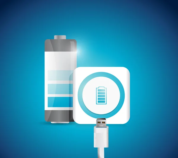 Batteri laddning illustration design — Stockfoto