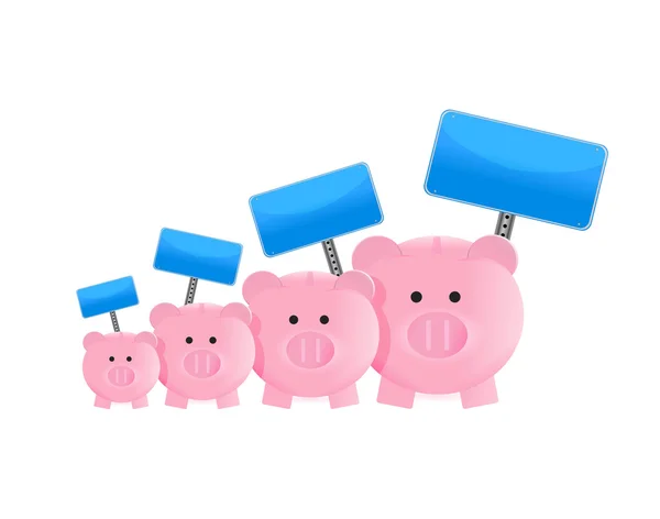 Pigs and signs economy graphic illustration — Stock Photo, Image