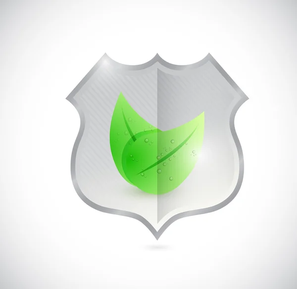 Green leaves shield illustration design — Stock Photo, Image
