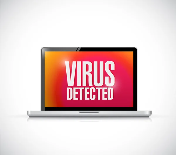 Virus rilevato computer segno illustrazione — Foto Stock