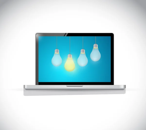 Opknoping computer lampen illustratie — Stockfoto