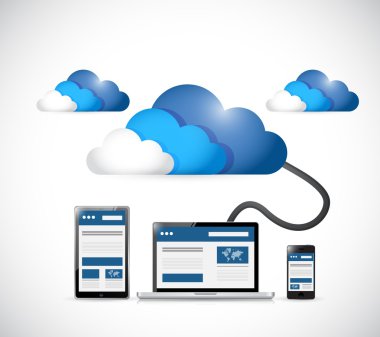 bulut ve web platformları teknoloji illüstrasyon