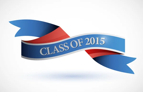 Blue class of 2015 ribbon banner illustration — Stock Photo, Image