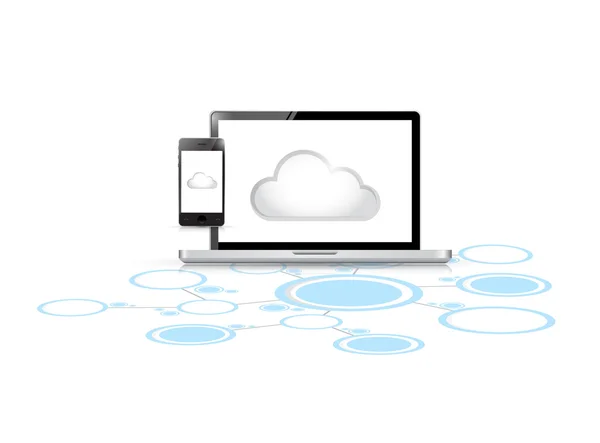 Cloud computing computer link network — Stock Photo, Image