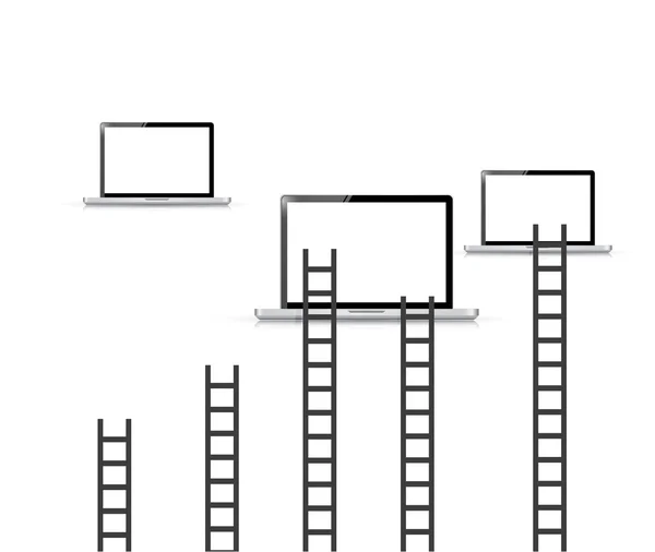 Ladders op computer technologie illustratie — Stockfoto