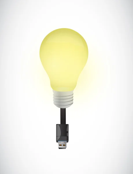 USB лампочки дизайн иллюстрации — стоковое фото