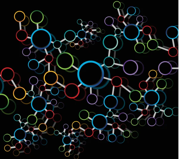 Иллюстрация концепции молекулярной или связной сети — стоковое фото
