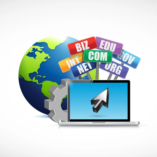 Web domains signs international concept — Stock Photo, Image