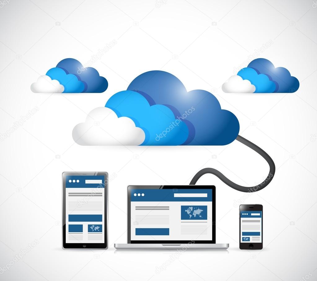 cloud and web platforms technology illustration