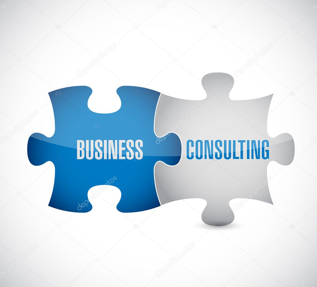 business consulting puzzle pieces illustration