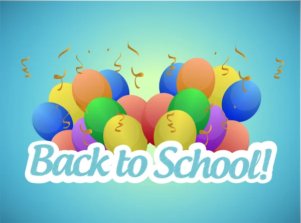 Back to school and balloons illustration design — Stock Photo, Image