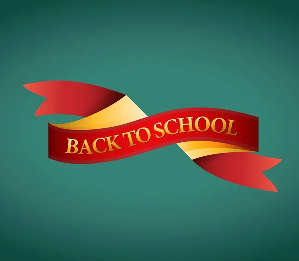 Back to school ribbon illustration design — Stock Photo, Image