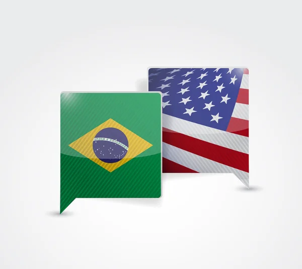 Brazil and us communication illustration — Stock Photo, Image